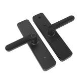Fingerprint Entry Lock with 2 Keys 2 IC Cards Passcode Sensitive Accurate Smart Entry Door Handle for Wood Door Office Apartment Home