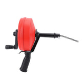 Drain Auger 65 Manganese Steel High Hardness Double Modes Plumbing Drain Auger Clog Remover for Toilet Kitchen Bathroom 5m / 16.4ft Spring