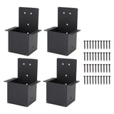 Pergola Bracket Carbon Steel High Strength Black Powder Coating Pergola Post Top Rafter Bracket for Porches Cabanas