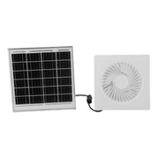 6in Solar Exhaust Fan White Round 8W Solar Panel Fan for Ventilation Cooling Bathroom Kitchen
