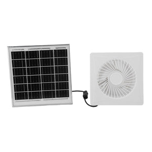 6in Solar Exhaust Fan White Round 8W Solar Panel Fan for Ventilation Cooling Bathroom Kitchen