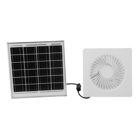 6in Solar Exhaust Fan White Round 8W Solar Panel Fan for Ventilation Cooling Bathroom Kitchen
