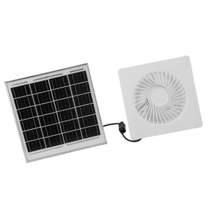 6in Solar Exhaust Fan White Round 8W Solar Panel Fan for Ventilation Cooling Bathroom Kitchen