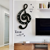 Innovative Musical Note Electronic Wall Clock Fashionable Silent Quartz Clock for Children Room In Australia - Darrahopens