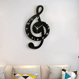 Innovative Musical Note Electronic Wall Clock Fashionable Silent Quartz Clock for Children Room