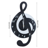 Innovative Musical Note Electronic Wall Clock Fashionable Silent Quartz Clock for Children Room