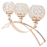 Crystal Candlestick Golden Candle Holders Ornaments for Home Party Table Decorations