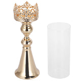 Candle Holder Ornament European Style Wrought Iron Glass Candlestick Wedding Decoration GoldL In Australia - Darrahopens
