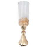 Candle Holder Ornament European Style Wrought Iron Glass Candlestick Wedding Decoration GoldL