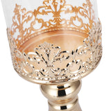 Candle Holder Ornament European Style Wrought Iron Glass Candlestick Wedding Decoration GoldL