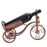 Iron Wine Holder Tricycle Shape Wine Bottle Rack Stand for Bar Counter Home DecorBronze