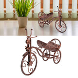 Iron Wine Holder Tricycle Shape Wine Bottle Rack Stand for Bar Counter Home DecorBronze