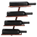 Rustic Wall Mounted Wine Rack Wine Bottle Holder Shelf for Household Dining Room Cabinet4 Bottle