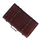 Portable Antique Suitcase Wooden Case Photography Props Craft Decoration Box Ornament