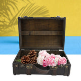 Portable Antique Suitcase Wooden Case Photography Props Craft Decoration Box Ornament