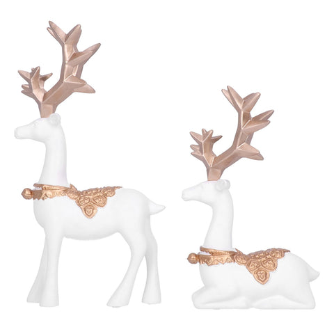 Nordic Style Geometric Standing Sitting Elk Sculpture Resin Deer Statue Tabletop Ornaments