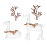 Nordic Style Geometric Standing Sitting Elk Sculpture Resin Deer Statue Tabletop Ornaments