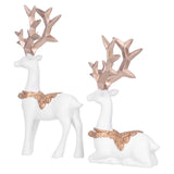 Nordic Style Geometric Standing Sitting Elk Sculpture Resin Deer Statue Tabletop Ornaments
