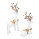 Nordic Style Geometric Standing Sitting Elk Sculpture Resin Deer Statue Tabletop Ornaments