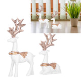 Nordic Style Geometric Standing Sitting Elk Sculpture Resin Deer Statue Tabletop Ornaments