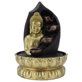 Resin Buddha Statue Water Running Fountain Feng Shui Ornament Indoor Waterscape Craft Home DecorUS Plug 110V