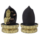 Resin Buddha Statue Water Running Fountain Feng Shui Ornament Indoor Waterscape Craft Home DecorUS Plug 110V