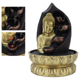Resin Buddha Statue Water Running Fountain Feng Shui Ornament Indoor Waterscape Craft Home DecorUS Plug 110V