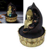 Resin Buddha Statue Water Running Fountain Feng Shui Ornament Indoor Waterscape Craft Home DecorUS Plug 110V