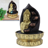 Resin Buddha Statue Water Running Fountain Feng Shui Ornament Indoor Waterscape Craft Home DecorUS Plug 110V