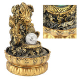Resin Dragon Statue LED Desktop Water Fountain Home Office Desktop Decor Crafts GiftsUS Plug 110V