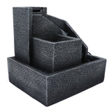 Resin Geometric Model LED Desktop Water Fountain Green Plants Planter Home Office Desktop DecorEU Plug 220V