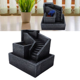 Resin Geometric Model LED Desktop Water Fountain Green Plants Planter Home Office Desktop DecorEU Plug 220V
