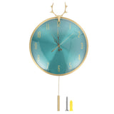 Wall Clock Modern Non Ticking Silent Wall Clock with Deer Head Decor for Bedroom Kitchen Classroom Living Room