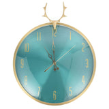 Wall Clock Modern Non Ticking Silent Wall Clock with Deer Head Decor for Bedroom Kitchen Classroom Living Room