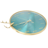 Wall Clock Modern Non Ticking Silent Wall Clock with Deer Head Decor for Bedroom Kitchen Classroom Living Room