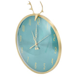 Wall Clock Modern Non Ticking Silent Wall Clock with Deer Head Decor for Bedroom Kitchen Classroom Living Room
