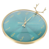 Wall Clock Modern Non Ticking Silent Wall Clock with Deer Head Decor for Bedroom Kitchen Classroom Living Room