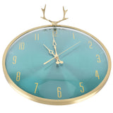 Wall Clock Modern Non Ticking Silent Wall Clock with Deer Head Decor for Bedroom Kitchen Classroom Living Room