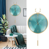 Wall Clock Modern Non Ticking Silent Wall Clock with Deer Head Decor for Bedroom Kitchen Classroom Living Room