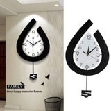 Nordic Style Unique Shape Hanging Clock Mute Wall Clock for Living Room Coffee Shop Store