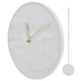 Modern Slate Wall Clock with Metal Frame Marble Pattern Swing Wall Clock for Home Bedroom