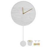 Modern Slate Wall Clock with Metal Frame Marble Pattern Swing Wall Clock for Home Bedroom