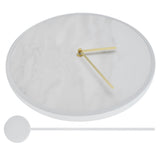 Modern Slate Wall Clock with Metal Frame Marble Pattern Swing Wall Clock for Home Bedroom