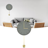 Modern Wall Clock Hanging Round Clock with Large Pendulum for Kitchen Coffee Shop Bar