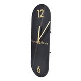 Modern Style Wall Clock Innovative Marble Grain Clock with Pendulum for Home Living RoomBlack