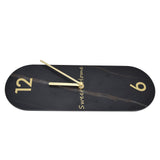 Modern Style Wall Clock Innovative Marble Grain Clock with Pendulum for Home Living RoomBlack