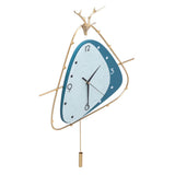 Nordic Light Luxury Clock Fashion Deer Head Wall Clock Living Room Household Decoration