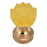 2Set LED Lotus Buddhist Light with Alloy Base Colorful Buddha Lamp Ornament Prayer Faith SuppliesUS Plug 100‑240V