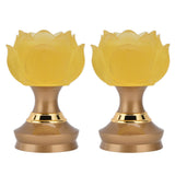 2Set LED Lotus Buddhist Light with Alloy Base Colorful Buddha Lamp Ornament Prayer Faith SuppliesEU Plug 100‑240V In Australia - Darrahopens