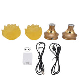 2Set LED Lotus Buddhist Light with Alloy Base Colorful Buddha Lamp Ornament Prayer Faith SuppliesEU Plug 100‑240V In Australia - Darrahopens